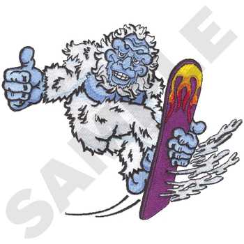Abominable Snowboarder Machine Embroidery Design