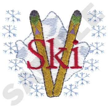 Ski Crest Machine Embroidery Design