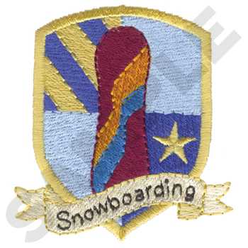 Snowboarding Crest Machine Embroidery Design