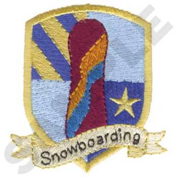 Picture of Snowboarding Crest Machine Embroidery Design
