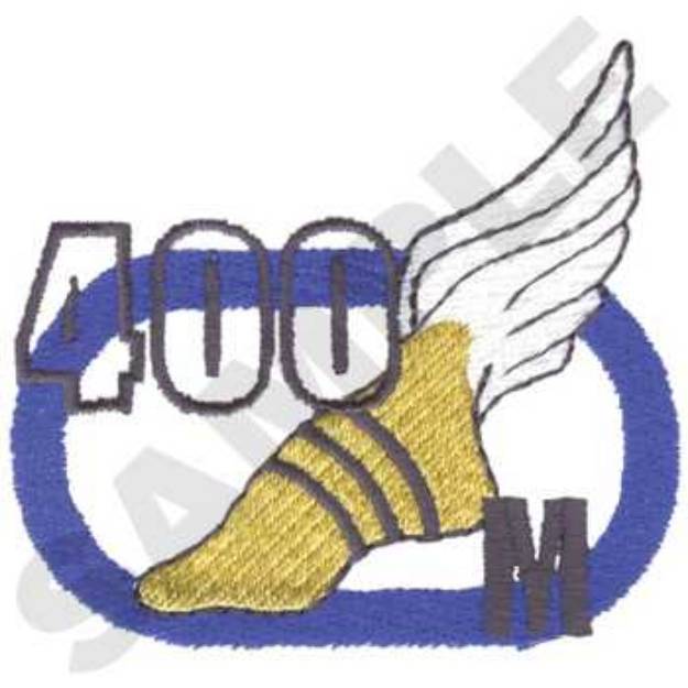 Picture of 400 Meter Race Logo Machine Embroidery Design