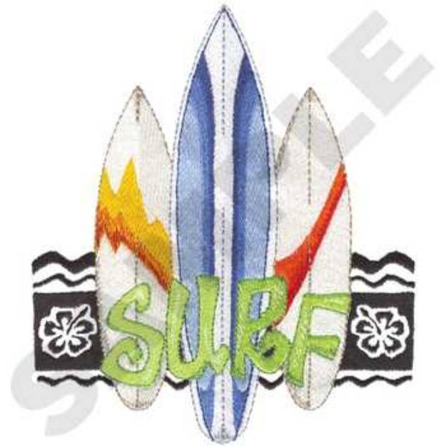 Picture of Surf Collage Machine Embroidery Design