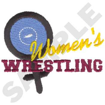 Womens Wrestling Logo Machine Embroidery Design