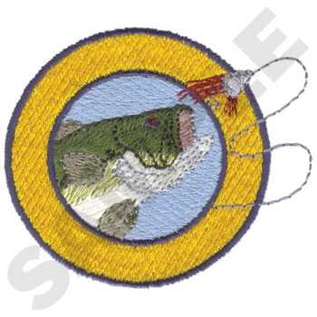 Fly Fishing Logo Machine Embroidery Design