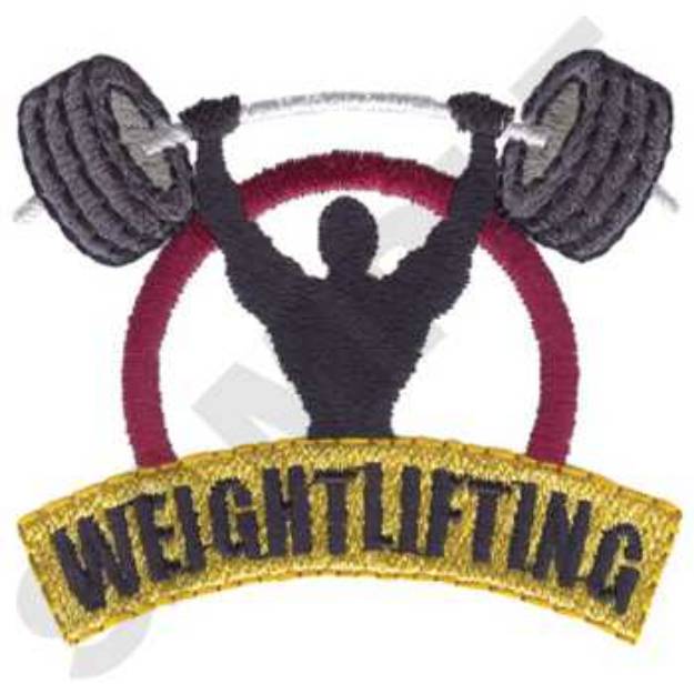 Picture of Weightlifting Logo Machine Embroidery Design