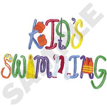 Kids Swimming Machine Embroidery Design