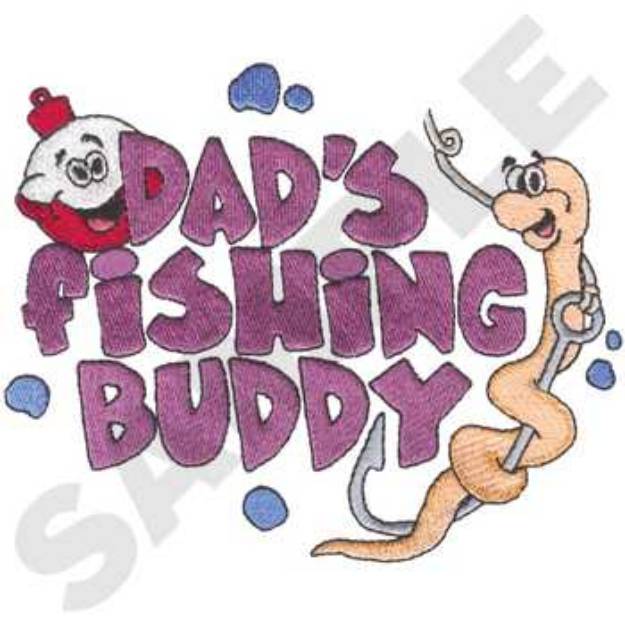 Picture of Dads Fishing Buddy Machine Embroidery Design