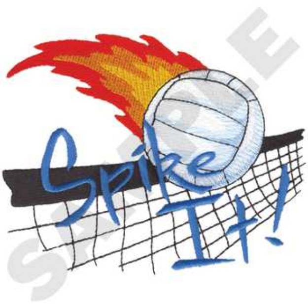 Picture of Spike It Volleyball Machine Embroidery Design