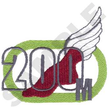 200 Meter Race Machine Embroidery Design