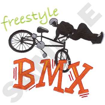 Freestyle BMX Machine Embroidery Design