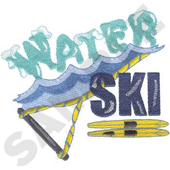 Water Skiing Machine Embroidery Design