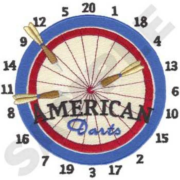 Picture of American Darts Machine Embroidery Design