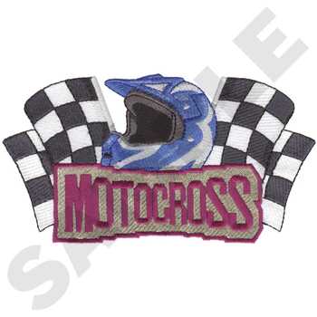 Motocross Racing Machine Embroidery Design