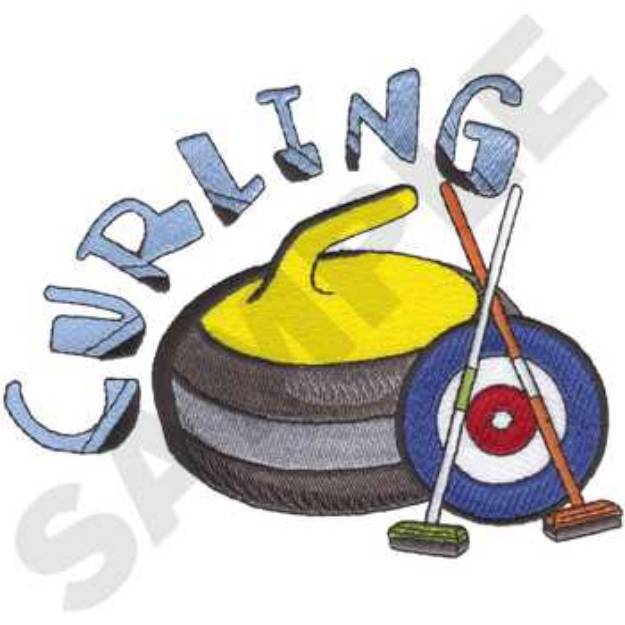 Picture of Curling equipment Machine Embroidery Design
