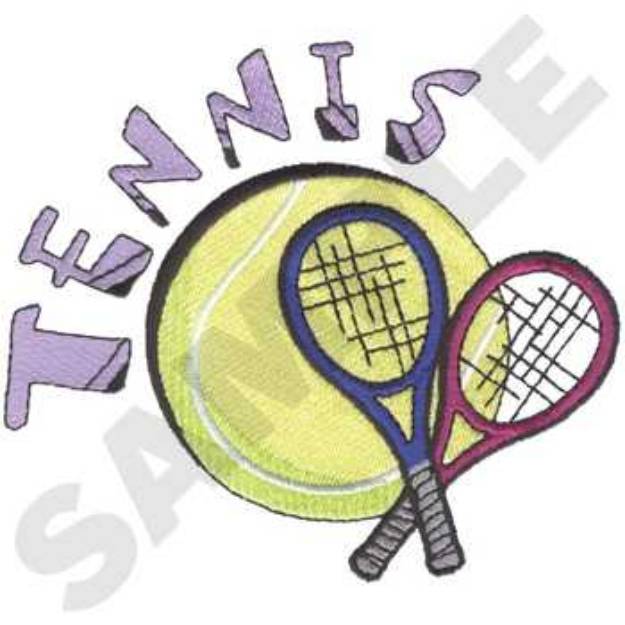 Picture of Tennis logo Machine Embroidery Design