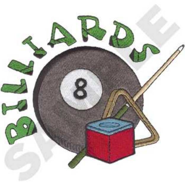 Picture of Billiards logo Machine Embroidery Design
