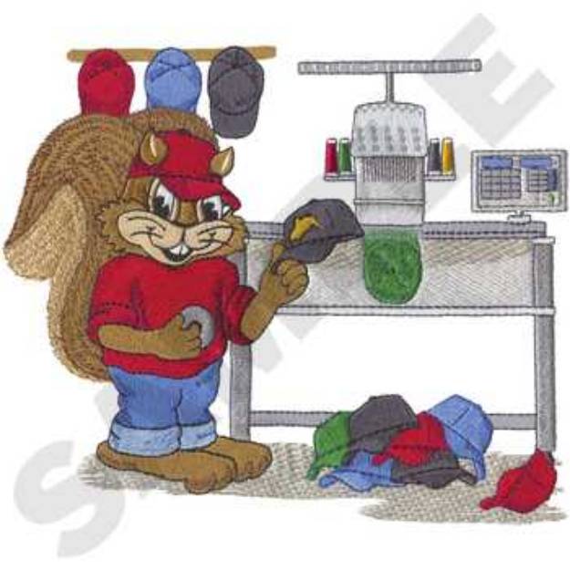 Picture of Hat Squirrel Machine Embroidery Design