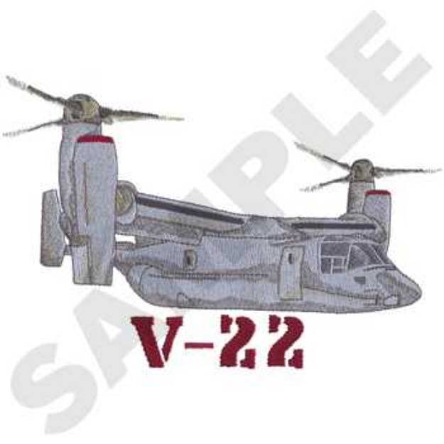 Picture of V-22 Osprey Machine Embroidery Design