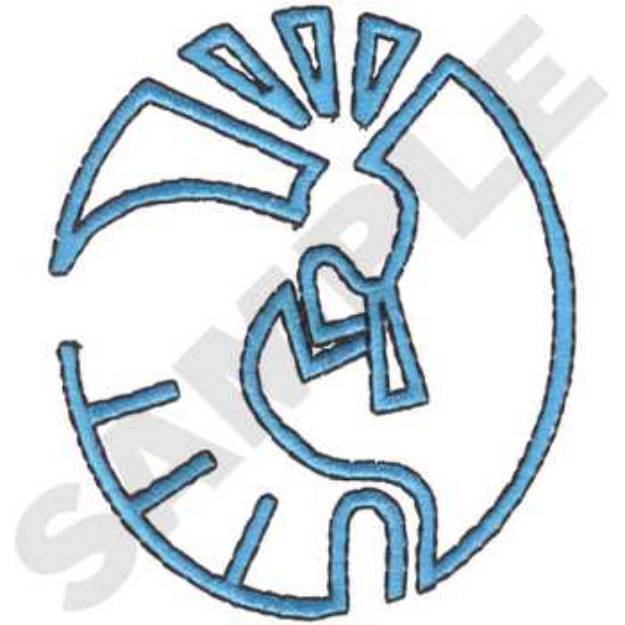 Picture of Kokopelli outline Machine Embroidery Design