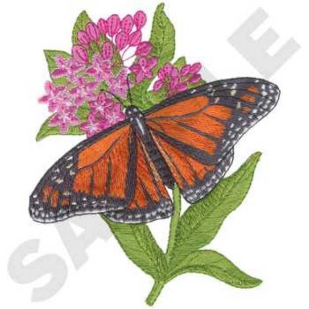 Picture of Monarch Milkweed Machine Embroidery Design