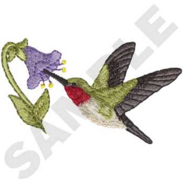 Picture of Summer Hummingbird Machine Embroidery Design