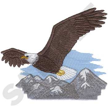 Soaring Bald Eagle Machine Embroidery Design