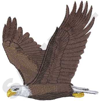 Bald Eagle Flying Machine Embroidery Design