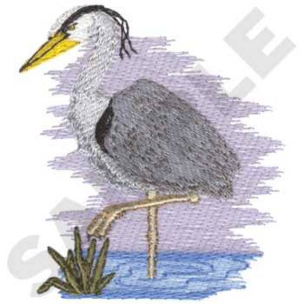 Picture of Great Blue Heron Machine Embroidery Design