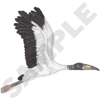 Wood Stork Machine Embroidery Design