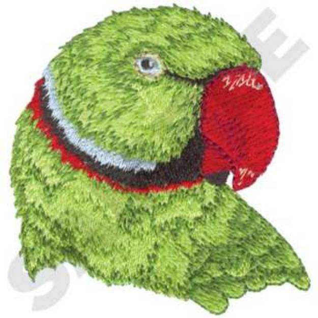 Picture of Rose-ringed Parakeet Machine Embroidery Design