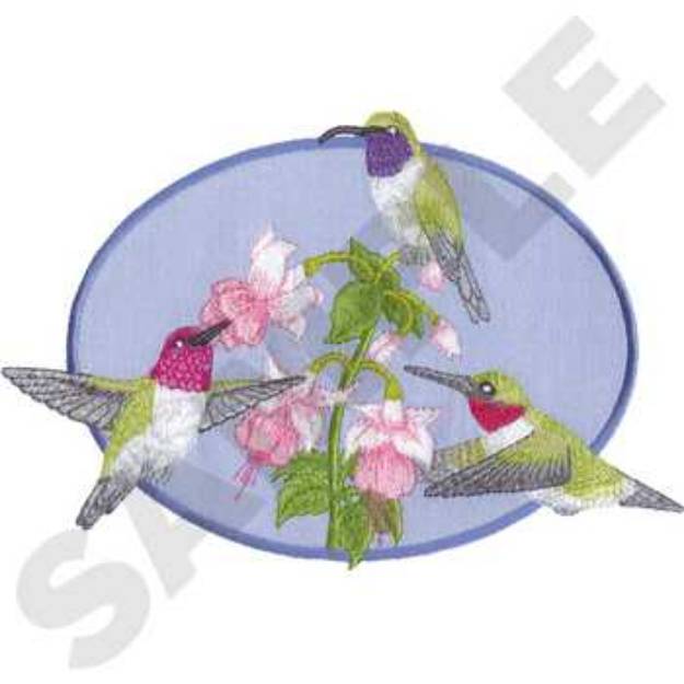 Picture of Hummingbird Collage Machine Embroidery Design