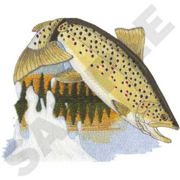 Picture of Brown Trout Machine Embroidery Design