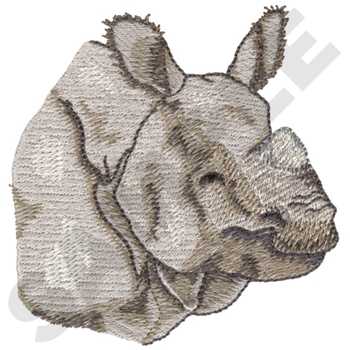 Indian Rhino Machine Embroidery Design
