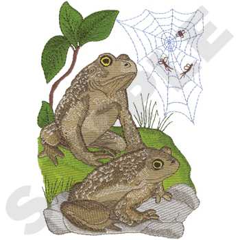 Toads hunting Machine Embroidery Design