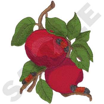 Caterpillars with Apples Machine Embroidery Design