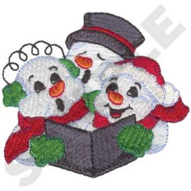 Picture of Caroling Snowmen Machine Embroidery Design