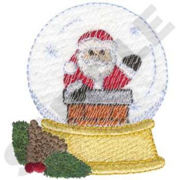 Picture of Santa Snowglobe Machine Embroidery Design