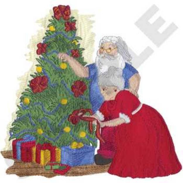 Picture of Santa & Mrs. Claus Machine Embroidery Design