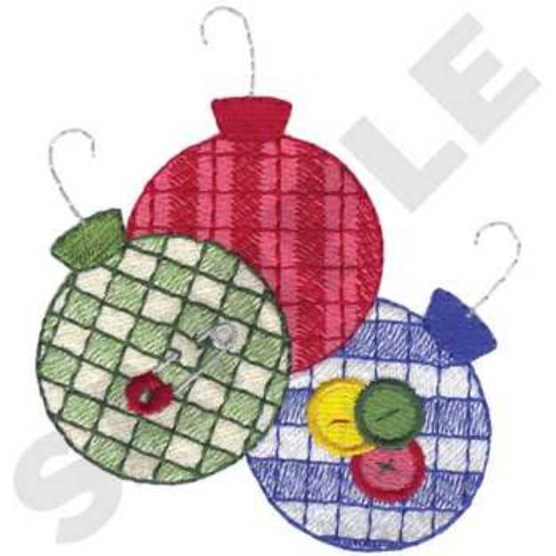 Picture of Gingham Ornaments Machine Embroidery Design