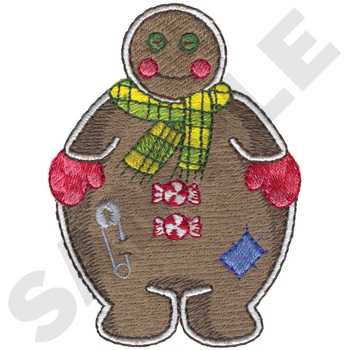 Gingerbread Man Machine Embroidery Design