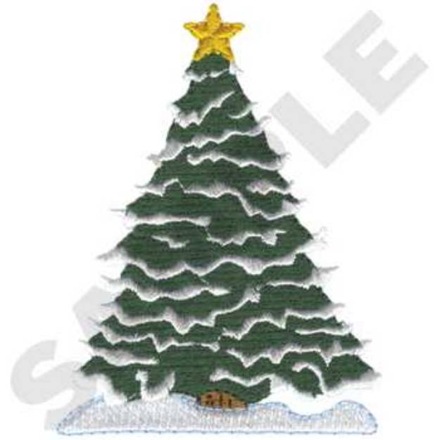 Picture of Snowy Christmas Tree Machine Embroidery Design
