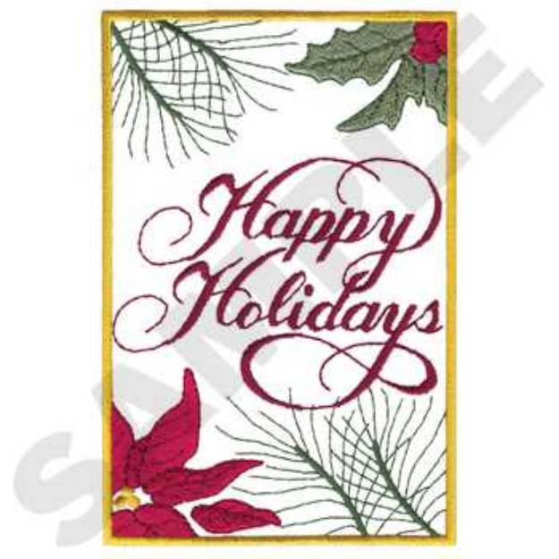 Picture of Happy Holidays Machine Embroidery Design