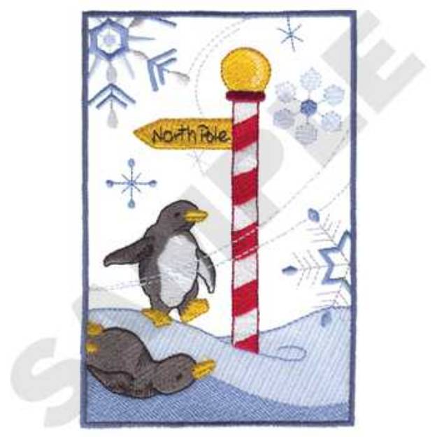 Picture of North Pole Penguins Machine Embroidery Design