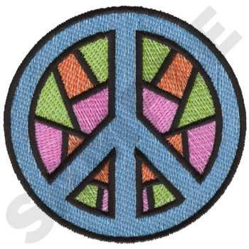 Peace Sign Machine Embroidery Design