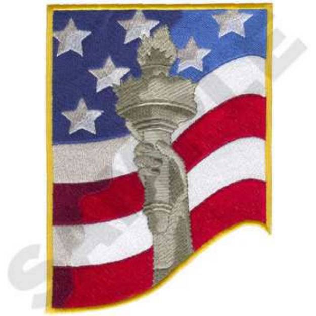 Picture of Liberty Torch Machine Embroidery Design