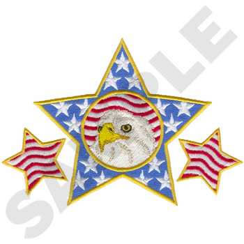 American Eagle & Stars Machine Embroidery Design