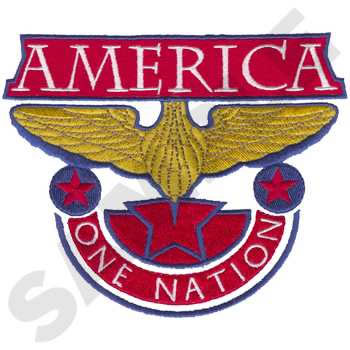 America One Nation Machine Embroidery Design