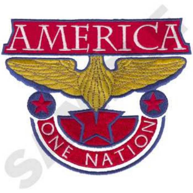 Picture of America One Nation Machine Embroidery Design