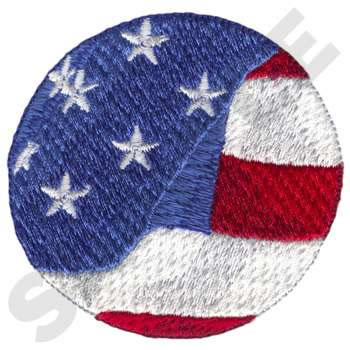 USA Circular Flag Machine Embroidery Design