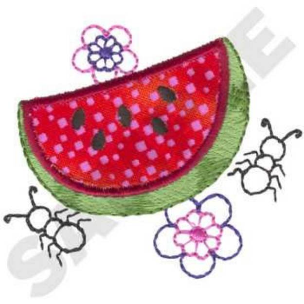 Picture of Watermelon With Ants Machine Embroidery Design